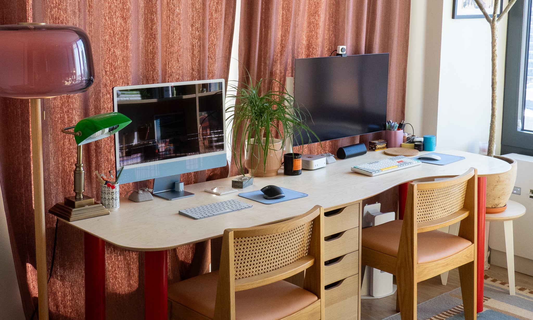double desk for two