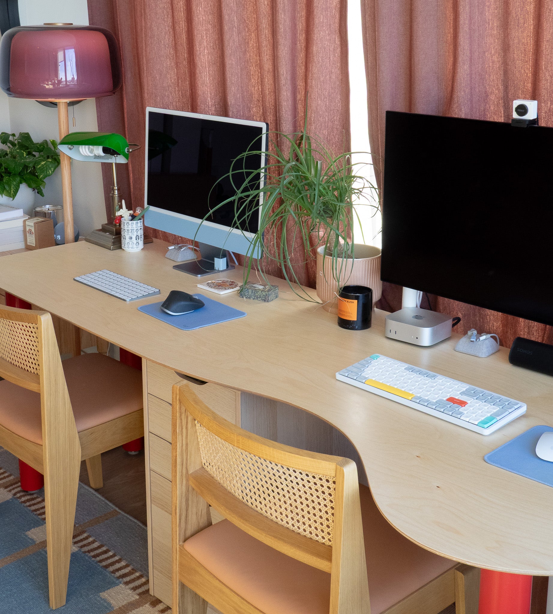 double desk for two